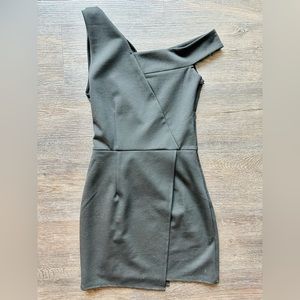 Lulus asymmetric black mini dress